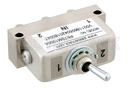 SPDT SMA Manual Toggle Switch, DC to 22 GHz, Rated to 50 Watts