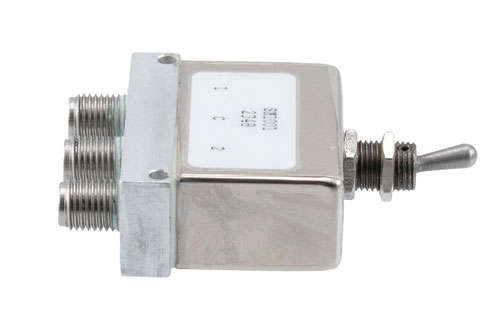 SP2T SMA Manual Toggle Switch DC to 18 GHz, Rated to 40 Watts