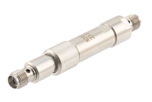 Adjustable Phase Trimmer, DC to 10 GHz, with an Adjustable Phase of 19.16 Deg. Per GHz and SMA Connectors, Stainless Steel Body
