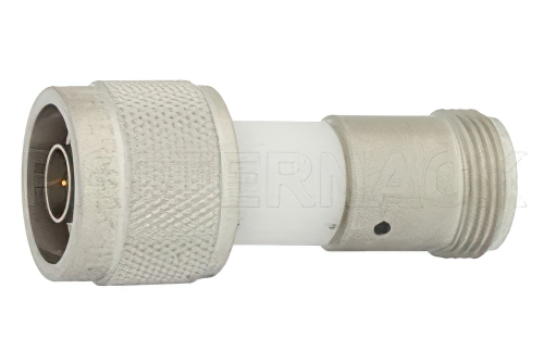 DC Block on Outer Conductor N Male to N Female Operating from 10 MHz to 18 GHz