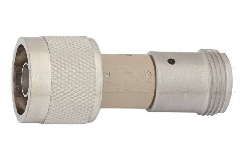 DC Block on Inner and Outer Conductor N Male to N Female Operating From 10 MHz to 18 GHz