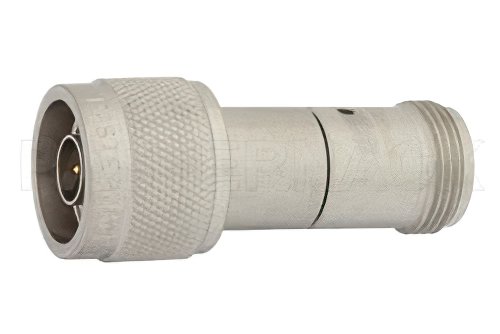 DC Block on Inner Conductor 75 Ohm N Male to N Female Operating From 100 MHz to 4 GHz