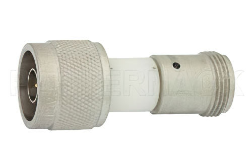 DC Block on Inner and Outer Conductor 75 Ohm N Male to N Female Operating From 100 MHz to 4 GHz