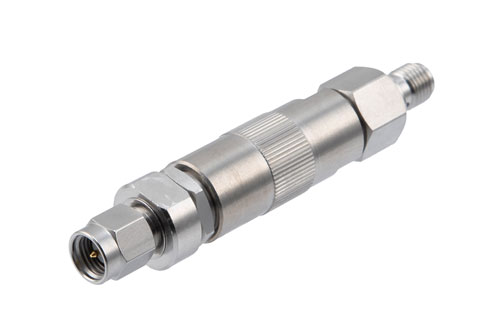 Adjustable Phase Trimmer, DC to 18 GHz, with an Adjustable Phase of 15 Deg. Per GHz and SMA Connectors, Stainless Steel Body