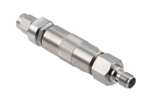 Adjustable Phase Trimmer, DC to 18 GHz, with an Adjustable Phase of 15 Deg. Per GHz and SMA Connectors, Stainless Steel Body