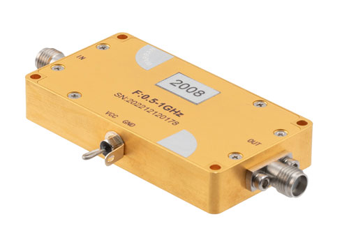 Analog Phase Shifter, 0.5 GHz to 1 GHz, 180 degree Phase Range, 0V to +15V Control Voltage, Max Pin +30 dBm, SMA