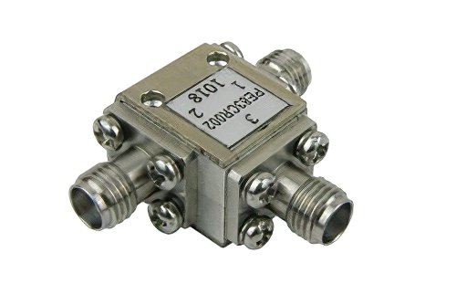 Circulator with 13 dB Isolation from 8 GHz to 18 GHz, 10 Watts and SMA Female