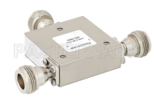 High Power Circulator with 20 dB Isolation from 2 GHz to 4 GHz, 100 Watts and N Female