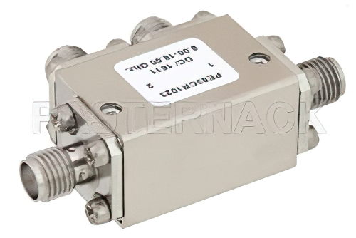 Dual Junction Circulator With 32 dB Isolation From 8 GHz to 18 GHz, 5 Watts And SMA Female