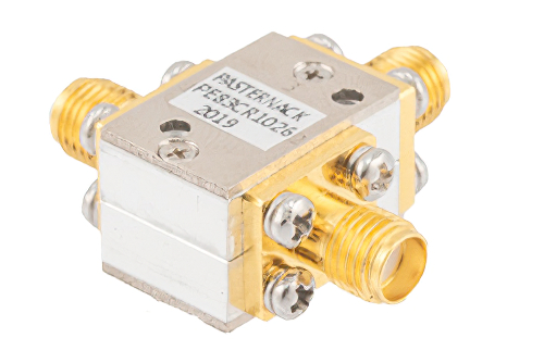 Circulator with 18 dB Isolation from 8 GHz to 12 GHz, 10 Watts and SMA Female