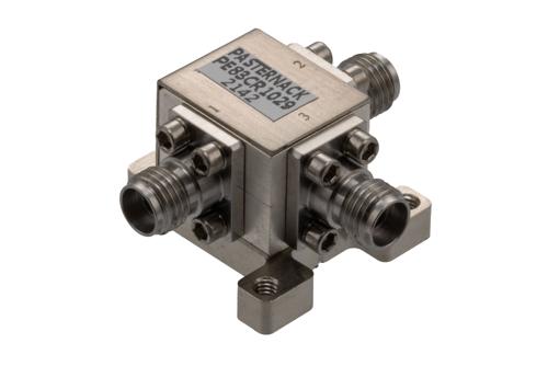 Circulator with 14 dB Isolation from 32 GHz to 36 GHz, 10 Watts and 2.92mm Female