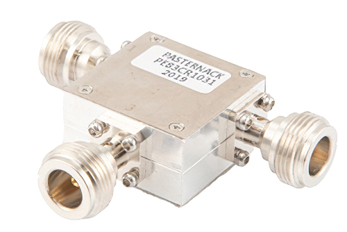 High Power Circulator with 18 dB Isolation from 2 GHz to 4 GHz, 100 Watts and N Female