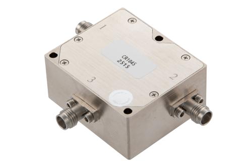 Circulator with 12 dB Isolation from 40 to 45 GHz, 20 Watts and 2.4mm Female