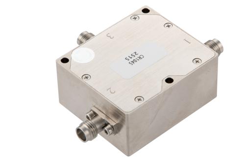 Circulator with 12 dB Isolation from 40 to 45 GHz, 20 Watts and 2.4mm Female