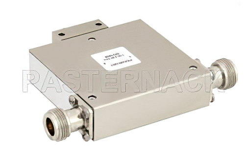 High Power Isolator with 18 dB Isolation from 1 GHz to 2 GHz, 100 Watts and N Female
