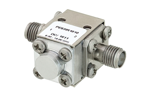 High Power Isolator With 16 dB Isolation From 8 GHz to 18 GHz, 50 Watts And SMA Female