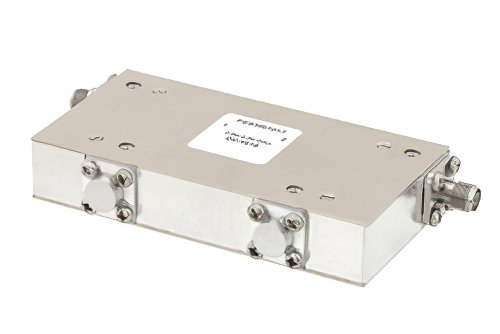 Dual Junction Isolator with 40 dB Isolation from 2 GHz to 4 GHz, 50 Watts and SMA Female