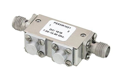 Dual Junction Isolator With 40 dB Isolation From 7 GHz to 12.4 GHz, 5 Watts And N Female