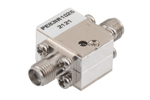 Isolator with 20 dB Isolation from 8 GHz to 12 GHz, 10 Watts and SMA Female