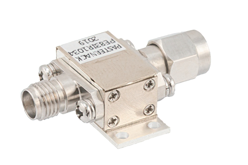 Isolator with 14 dB Isolation from 18 GHz to 26.5 GHz, 10 Watts and SMA Male to SMA Female