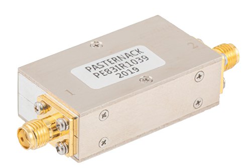 Isolator with 12 dB Isolation from 2 GHz to 6 GHz, 10 Watts and SMA Female