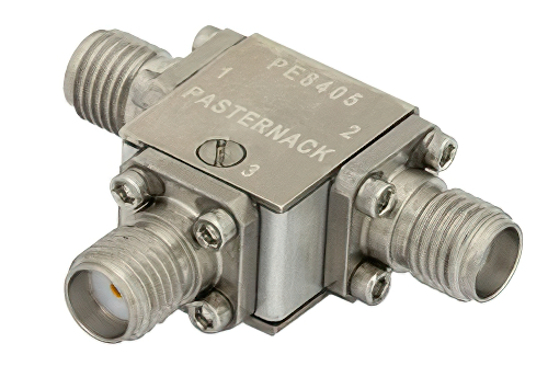 Circulator With 20 dB Isolation From 11 GHz to 18 GHz, 10 Watts And SMA Female