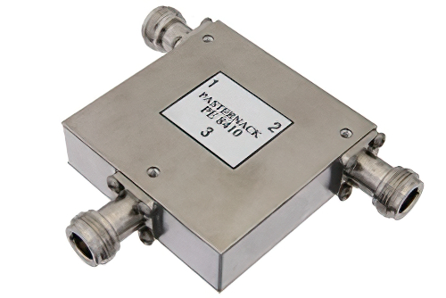 Circulator With 18 dB Isolation From 1 GHz to 2 GHz, 10 Watts And N Female