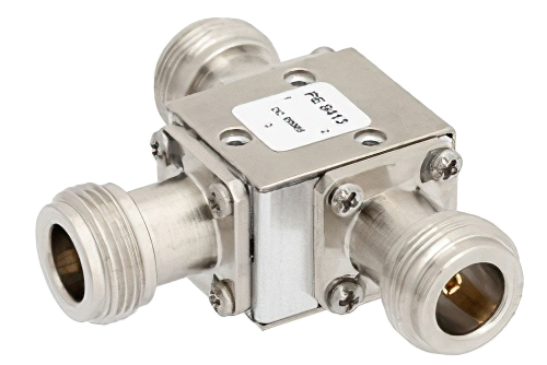 Circulator With 20 dB Isolation From 7 GHz to 12.4 GHz, 10 Watts And N Female