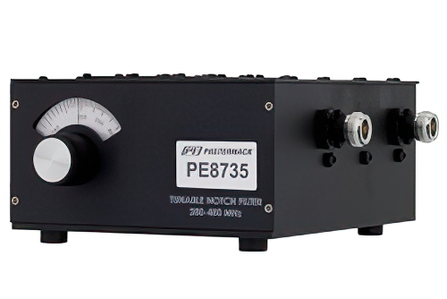 3 Section Tunable Band Reject Filter with N Female Connectors Operating from 200 MHz to 400 MHz with a 1% Bandwidth