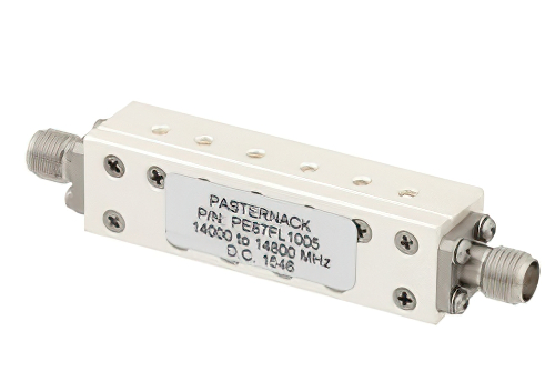 6 Section Bandpass Filter With SMA Female Connectors Operating From 14 GHz to 14.8 GHz With a 800 MHz Passband