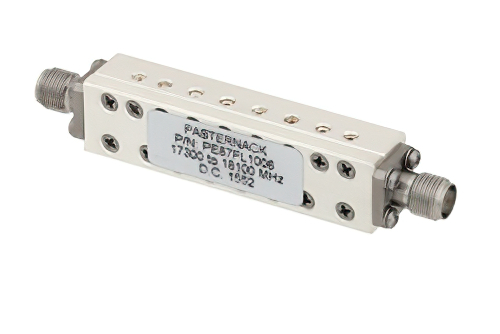 8 Section Bandpass Filter With SMA Female Connectors Operating From 17.3 GHz to 18.1 GHz With a 800 MHz Passband