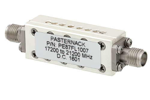 8 Section Bandpass Filter With SMA Female Connectors Operating From 17.2 GHz to 21.2 GHz With a 4 GHz Passband