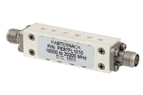 6 Section Bandpass Filter With SMA Female Connectors Operating From 19.2 GHz to 20.2 GHz With a 1,000 MHz Passband