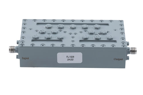 Bandpass Filter with SMA Female Connectors Operating from 2.5 GHz to 2.7 GHz with a 235 MHz Passband Bandwidth
