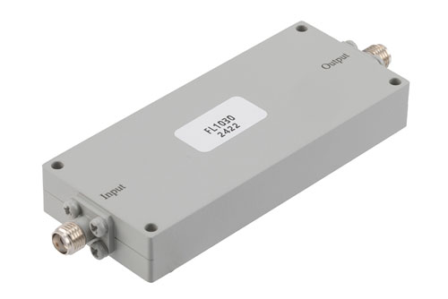 Bandpass Filter with SMA Female Connectors Operating from 2.1 GHz to 3.8 GHz with a 2 GHz Passband Bandwidth