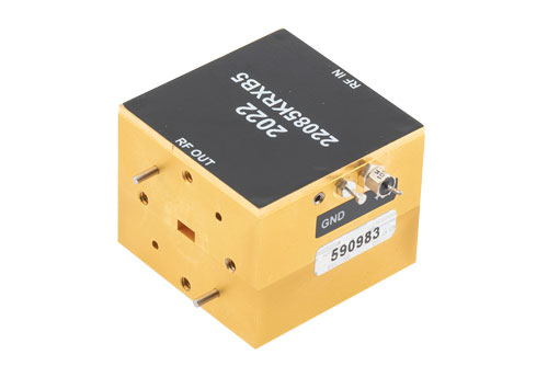 WR-19 Waveguide with UG-383/U-M Flanged 4x Active Frequency Multiplier, U band, 40 GHz to 60 GHz Frequency and +10 dBm Power Outputs