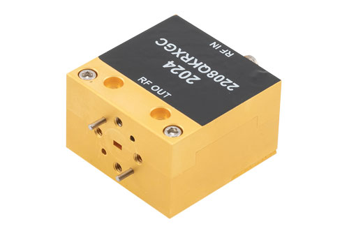 WR-12 Waveguide with UG-387/U Flanged 6x Active Frequency Multiplier, E band, 60 GHz to 90 GHz Frequency and +15 dBm Power Outputs