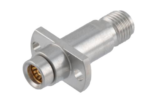 BMMA Female to SMA Female 2 Hole Flange Mount Adapter, 0.434 inch Hole Spacing