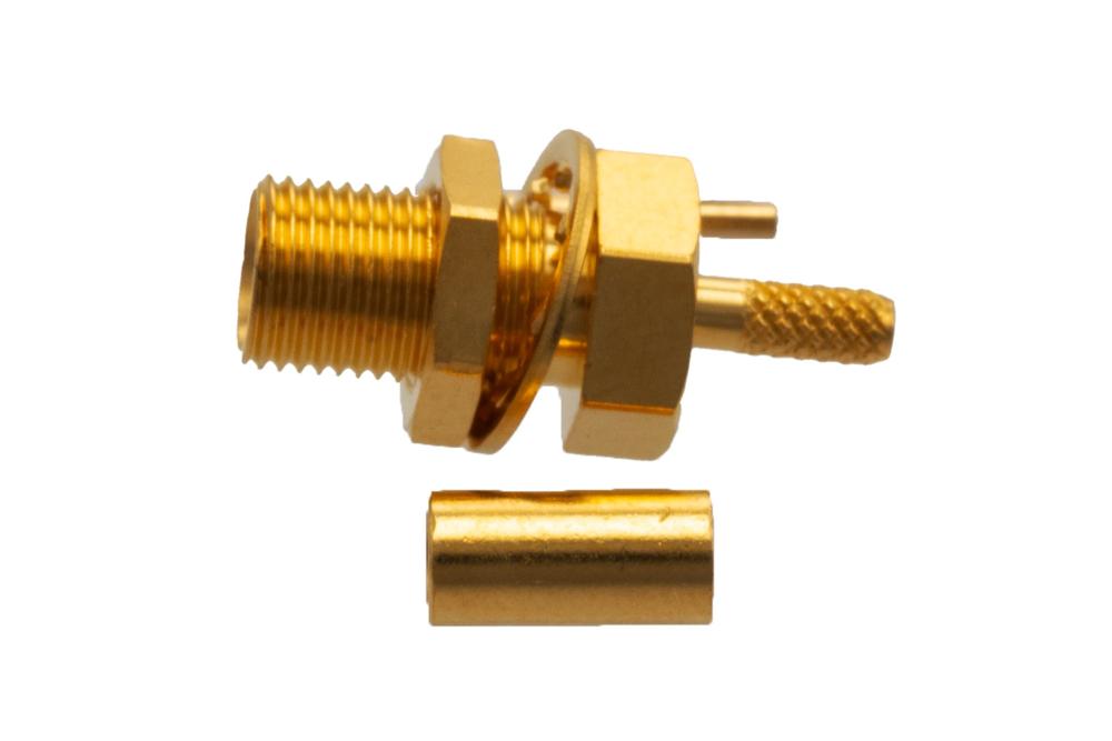 MCX Jack Bulkhead Mount Connector Crimp/Solder Attachment for RG178, RG196, .177 inch D Hole