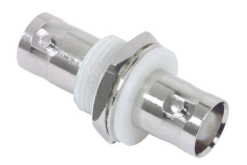 Commercial Grade Bulkhead Mount Insulated Ground BNC Female to BNC Female Adapter