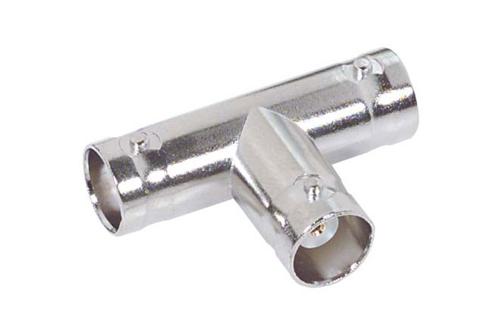 Economy Coaxial 50 Ohm T Adapter, BNC Female/ Female/ Female
