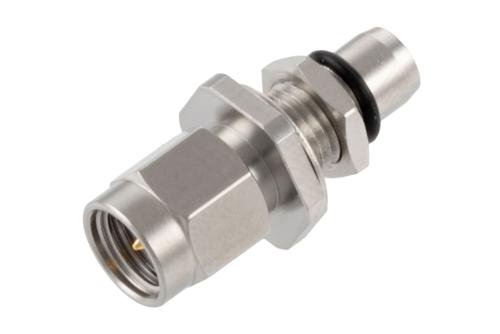 Bulkhead Mount Slide-On BMA Plug to SMA Male Adapter