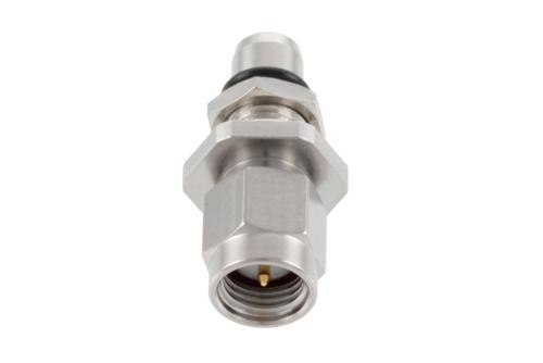 Bulkhead Mount Slide-On BMA Plug to SMA Male Adapter