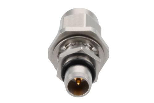 Bulkhead Mount Slide-On BMA Plug to SMA Male Adapter