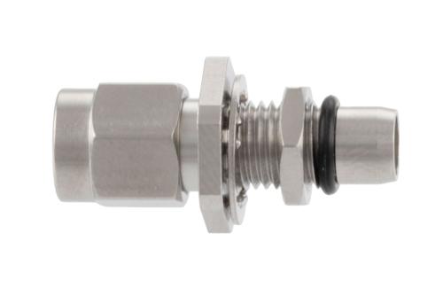 Bulkhead Mount Slide-On BMA Plug to SMA Male Adapter