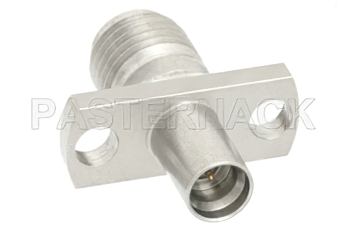 Precision SMA Female to SMP Male Full Detent 2 Hole Flange Mount Adapter