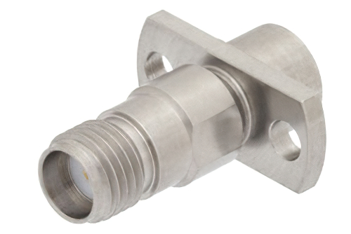 Precision SMA Female to SMP Male Limited Detent 2 Hole Flange Mount Adapter