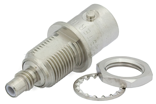 Bulkhead Mount SMC Jack to BNC Female Adapter