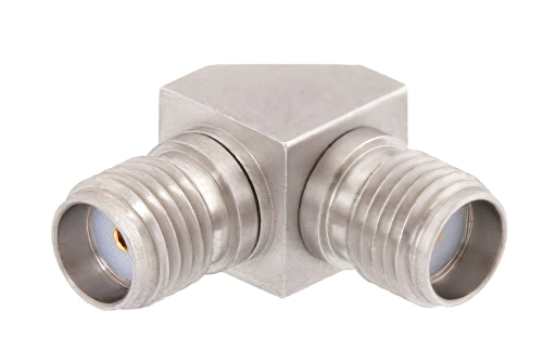 Precision SMA Female to SMA Female Miter Right Angle Adapter, 27 GHz