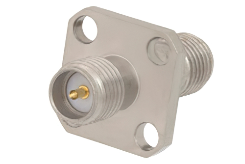 4 Hole Flange Mount RP-SMA Female to RP-SMA Female Adapter